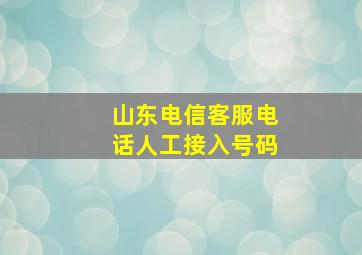 山东电信客服电话人工接入号码