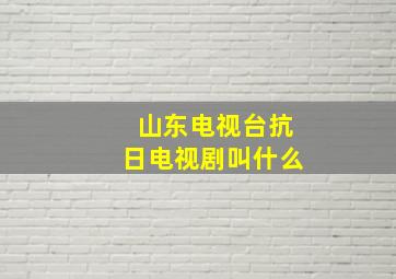 山东电视台抗日电视剧叫什么