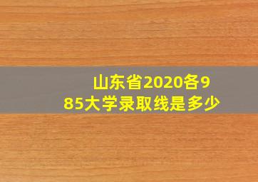 山东省2020各985大学录取线是多少