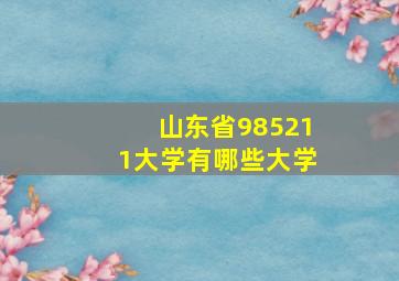 山东省985211大学有哪些大学