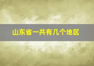 山东省一共有几个地区