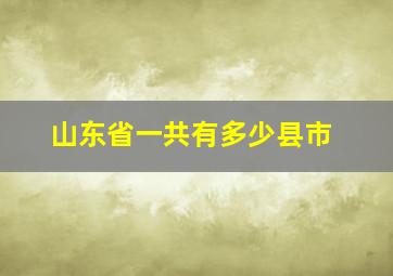 山东省一共有多少县市