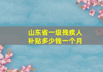 山东省一级残疾人补贴多少钱一个月