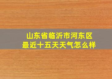 山东省临沂市河东区最近十五天天气怎么样