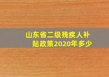 山东省二级残疾人补贴政策2020年多少