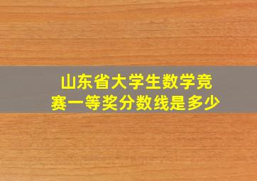 山东省大学生数学竞赛一等奖分数线是多少