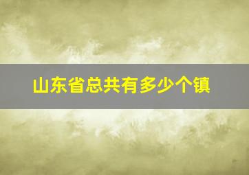 山东省总共有多少个镇