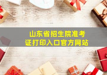 山东省招生院准考证打印入口官方网站