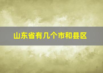 山东省有几个市和县区