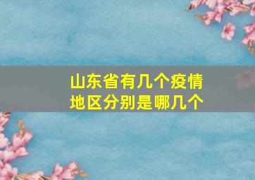 山东省有几个疫情地区分别是哪几个