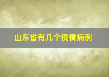 山东省有几个疫情病例