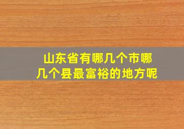 山东省有哪几个市哪几个县最富裕的地方呢