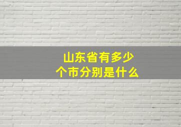 山东省有多少个市分别是什么