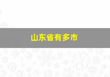 山东省有多市