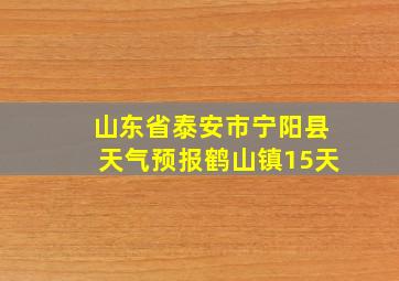 山东省泰安市宁阳县天气预报鹤山镇15天