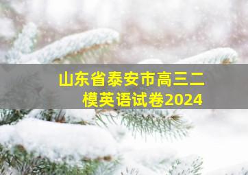 山东省泰安市高三二模英语试卷2024