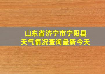 山东省济宁市宁阳县天气情况查询最新今天