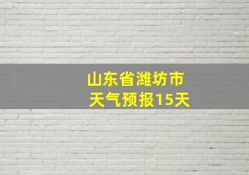 山东省潍坊市天气预报15天