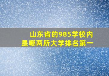 山东省的985学校内是哪两所大学排名第一