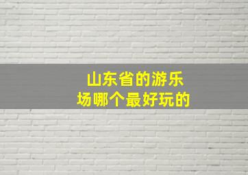 山东省的游乐场哪个最好玩的