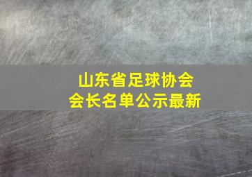 山东省足球协会会长名单公示最新