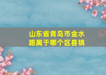 山东省青岛市金水路属于哪个区县镇