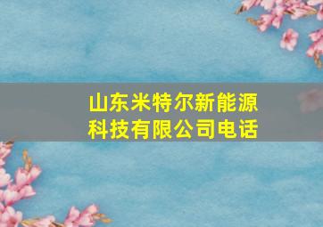 山东米特尔新能源科技有限公司电话