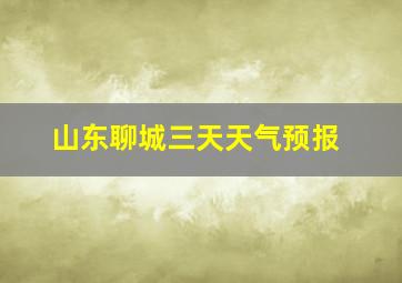 山东聊城三天天气预报