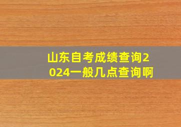 山东自考成绩查询2024一般几点查询啊