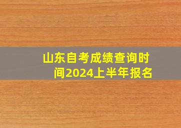 山东自考成绩查询时间2024上半年报名