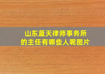 山东蓝天律师事务所的主任有哪些人呢图片