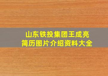 山东铁投集团王成亮简历图片介绍资料大全