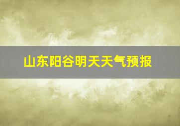 山东阳谷明天天气预报