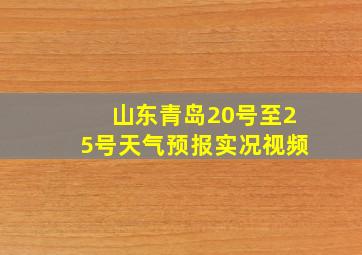 山东青岛20号至25号天气预报实况视频