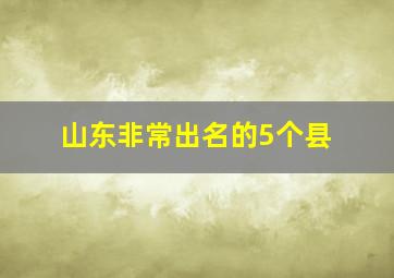 山东非常出名的5个县