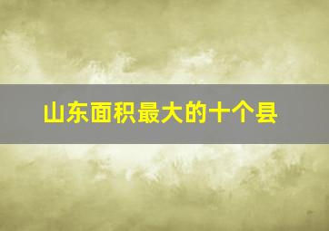 山东面积最大的十个县