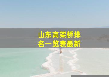 山东高架桥排名一览表最新