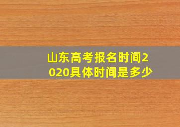 山东高考报名时间2020具体时间是多少