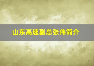 山东高速副总张伟简介