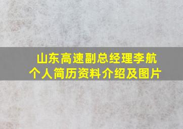 山东高速副总经理李航个人简历资料介绍及图片