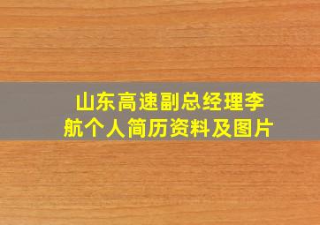 山东高速副总经理李航个人简历资料及图片