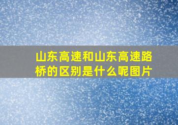 山东高速和山东高速路桥的区别是什么呢图片