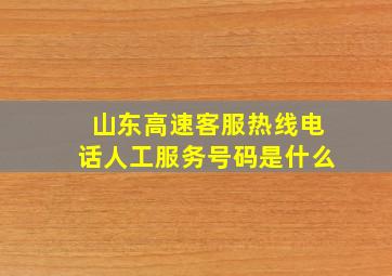 山东高速客服热线电话人工服务号码是什么