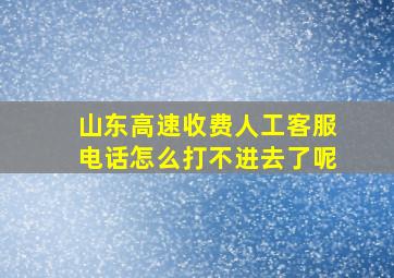 山东高速收费人工客服电话怎么打不进去了呢