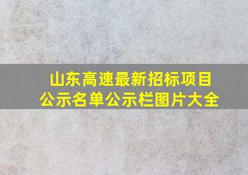 山东高速最新招标项目公示名单公示栏图片大全