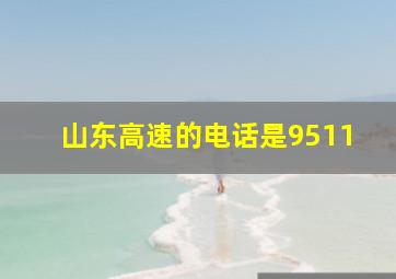 山东高速的电话是9511