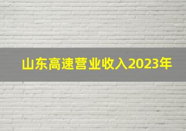 山东高速营业收入2023年