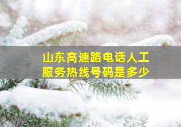 山东高速路电话人工服务热线号码是多少