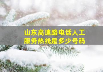 山东高速路电话人工服务热线是多少号码