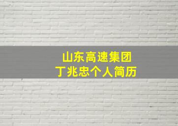 山东高速集团丁兆忠个人简历